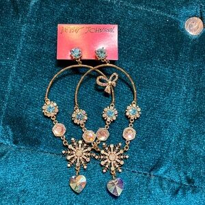 Rare Betsey Johnson large Snowflake Hoop